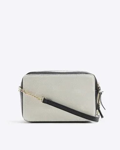 River Island Beige canvas boxy cross body bag Cream Online