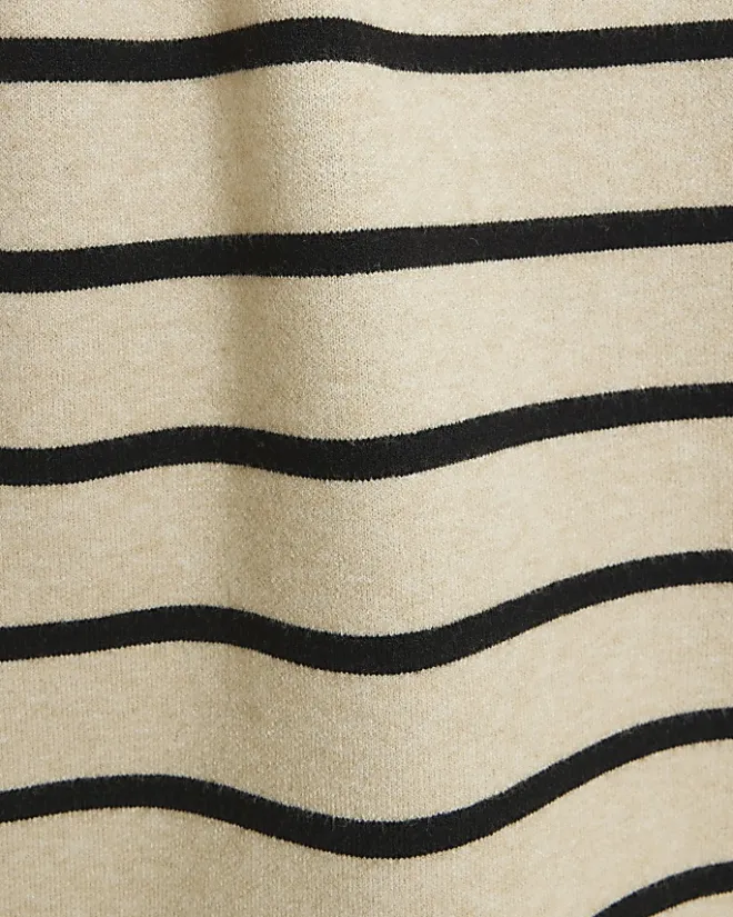 River Island Beige knit stripe maxi skirt Cream Clearance