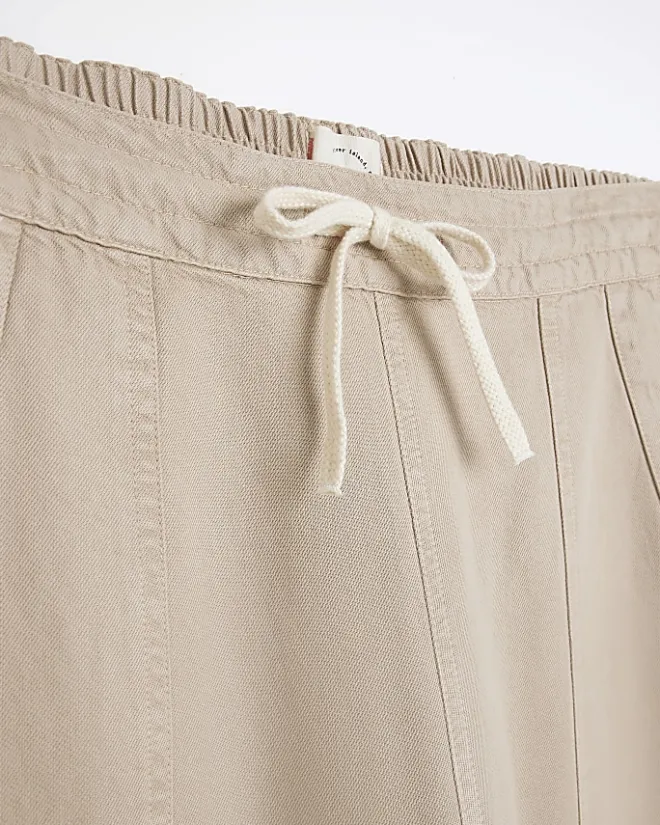 River Island Beige lyocell cuffed joggers Cream Fashion