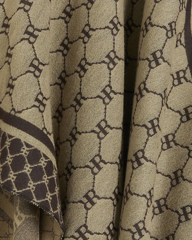 River Island Beige RI monogram cape Cream Online