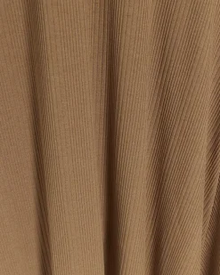 River Island Beige rib asymmetric bodycon midi dress Cream New