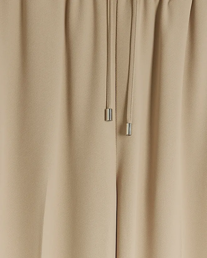 River Island Beige side stripe wide leg joggers Cream New