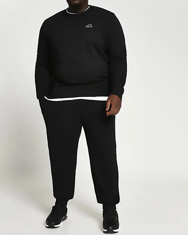 River Island Big & Tall RI slim fit joggers Black Discount