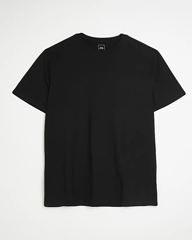 River Island Big & Tall slim fit t-shirt Black Online