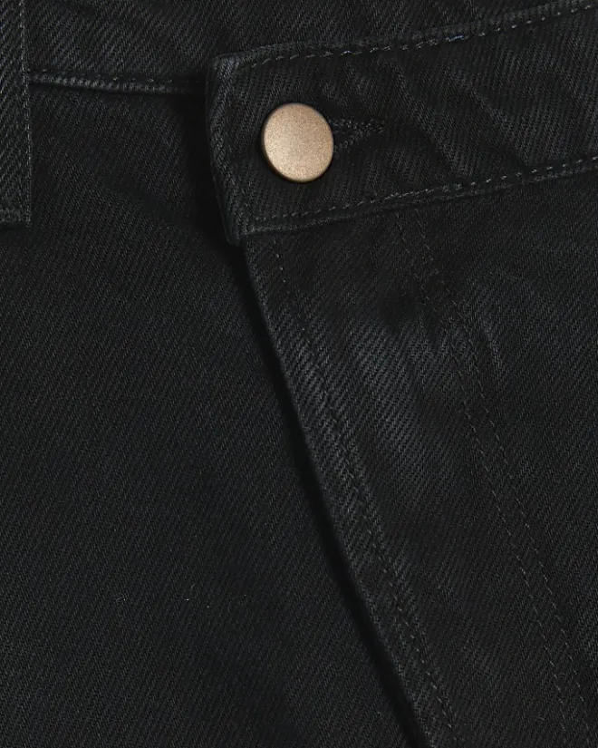 River Island asymmetric waist denim mini skirt Black Clearance