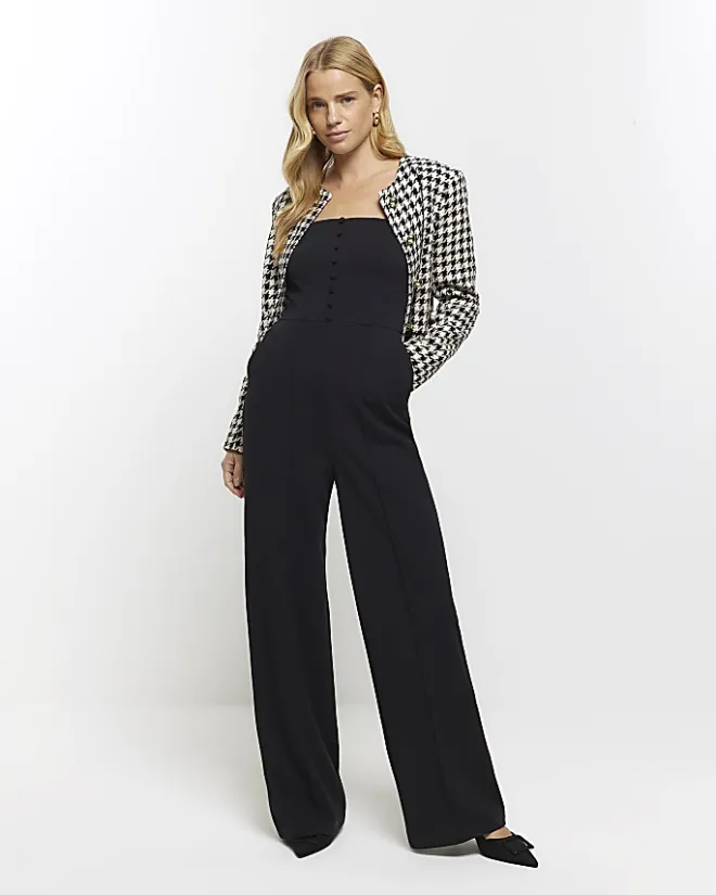 River Island bandeau jumpsuit Black Discount