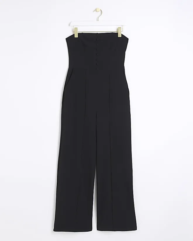 River Island bandeau jumpsuit Black Discount