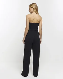 River Island bandeau jumpsuit Black Discount