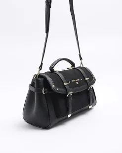 River Island buckle satchel bag Black Best