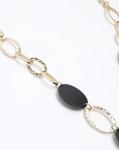 River Island Chunky Beaded Necklace Black New