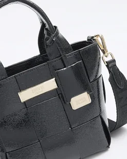 River Island chunky weave small tote bag Black Online