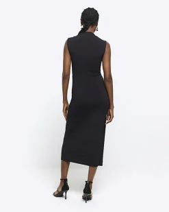 River Island cowl tank midi dress Black Hot