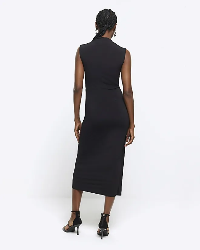 River Island cowl tank midi dress Black Hot