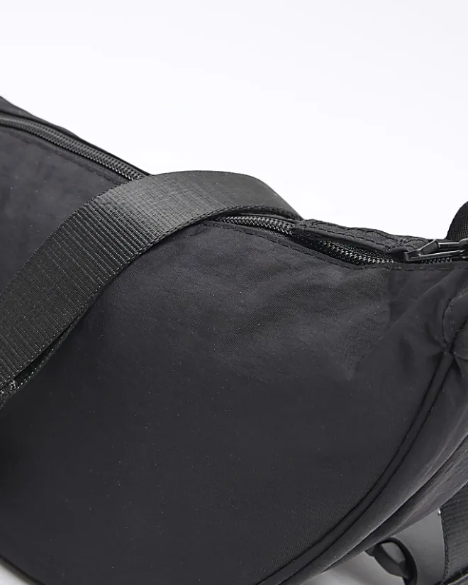 River Island crinkle bum bag Black Outlet