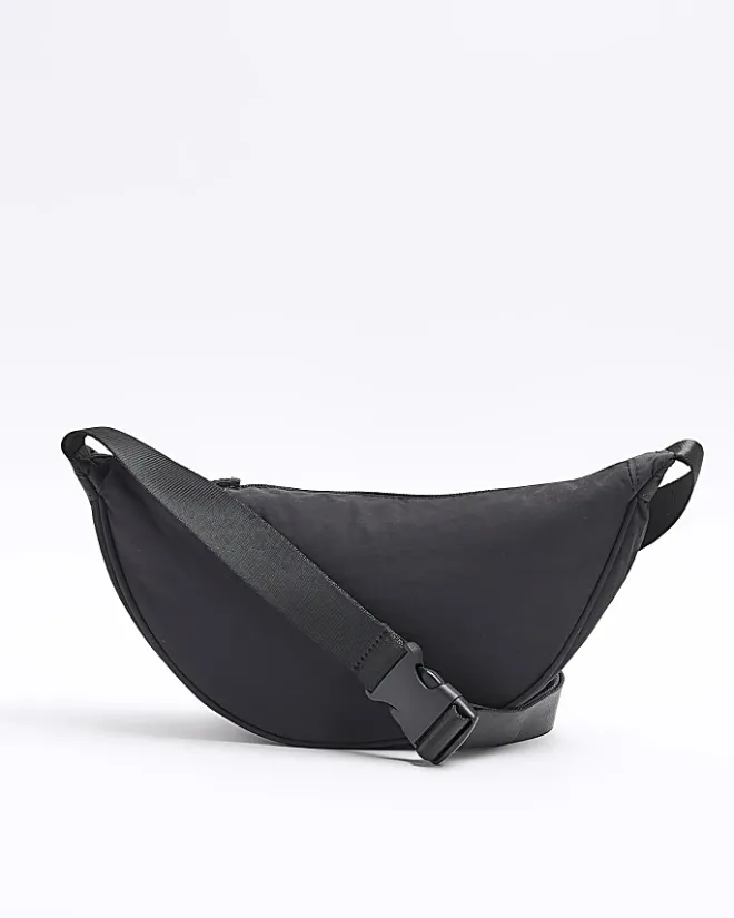 River Island crinkle bum bag Black Outlet
