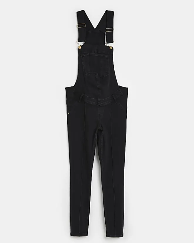 River Island denim maternity dungarees Black Online
