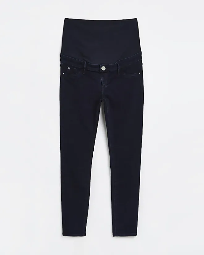 River Island Black denim maternity skinny jeans Blue Discount