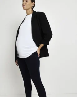 River Island Black denim maternity skinny jeans Blue Discount
