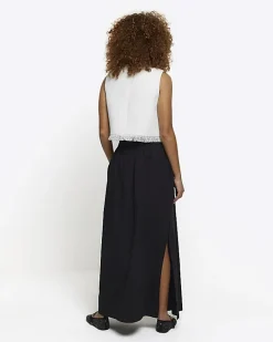 River Island elasticated waist maxi skirt Black Best