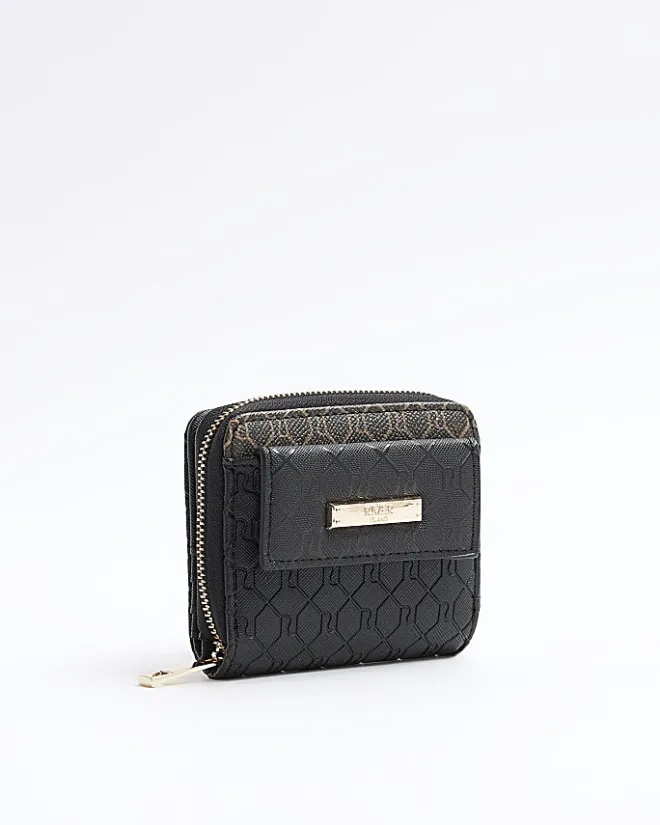 River Island embossed purse Black Online