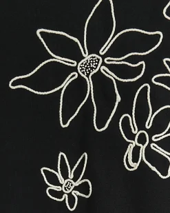 River Island embroidered floral sweatshirt Black Clearance