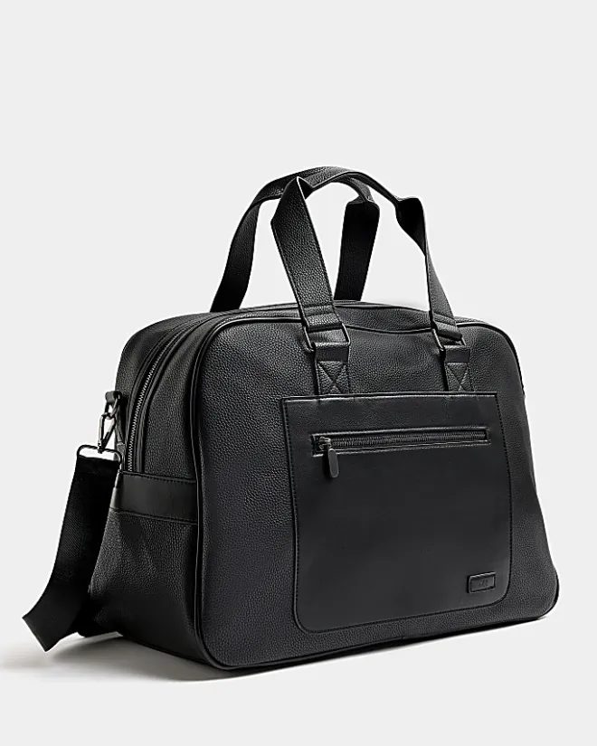 River Island faux leather holdall Black Hot