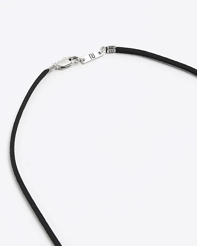 River Island Feather Necklace Black Online