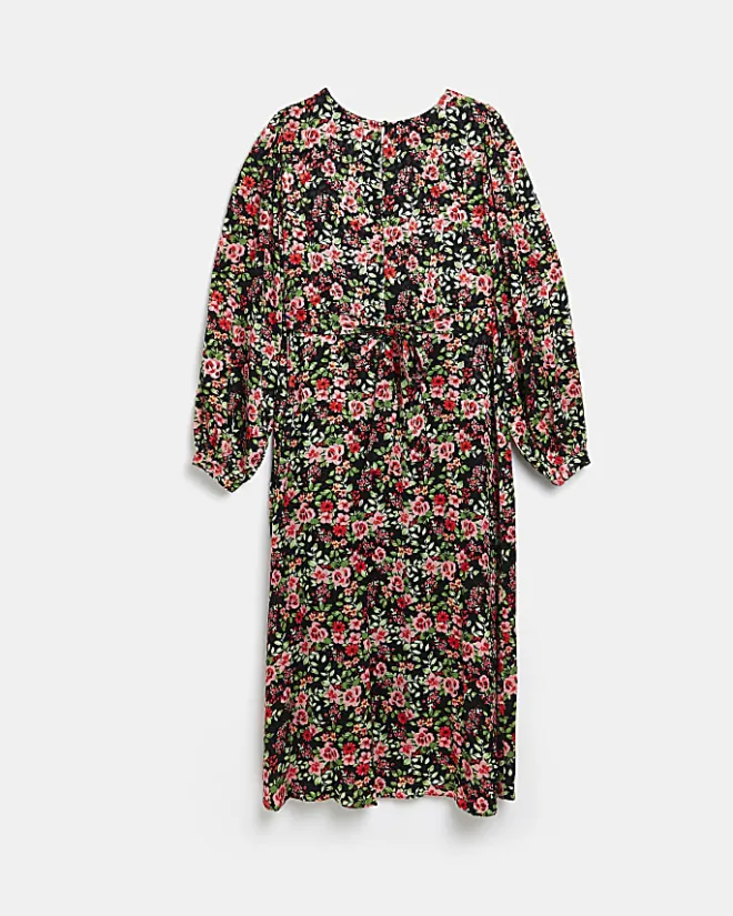 River Island floral maternity midi dress Black New