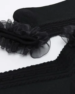 River Island frill ankle socks Black New