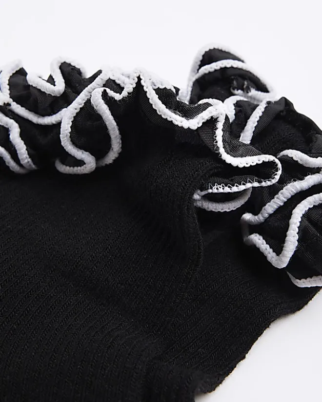 River Island frill ankle socks Black Fashion