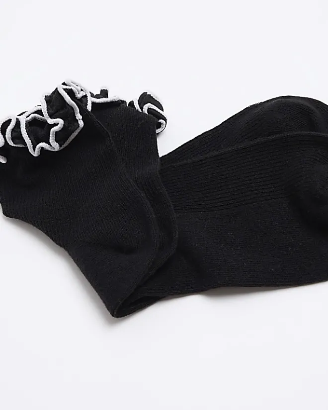 River Island frill ankle socks Black Fashion