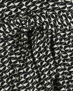 River Island geometric belted mini shirt dress Black Sale