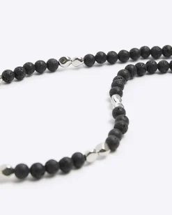River Island irregular beaded necklace Black Sale