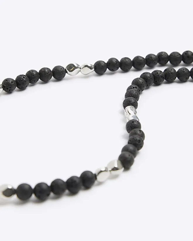 River Island irregular beaded necklace Black Sale