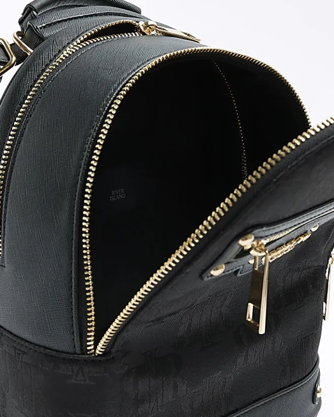 River Island jacquard backpack Black Sale