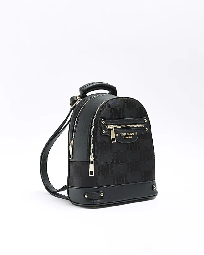 River Island jacquard backpack Black Sale