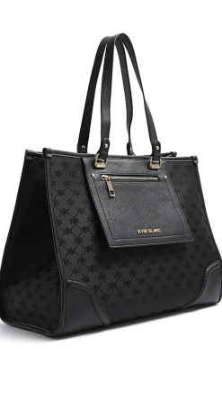 River Island jacquard monogram shopper bag Black Fashion