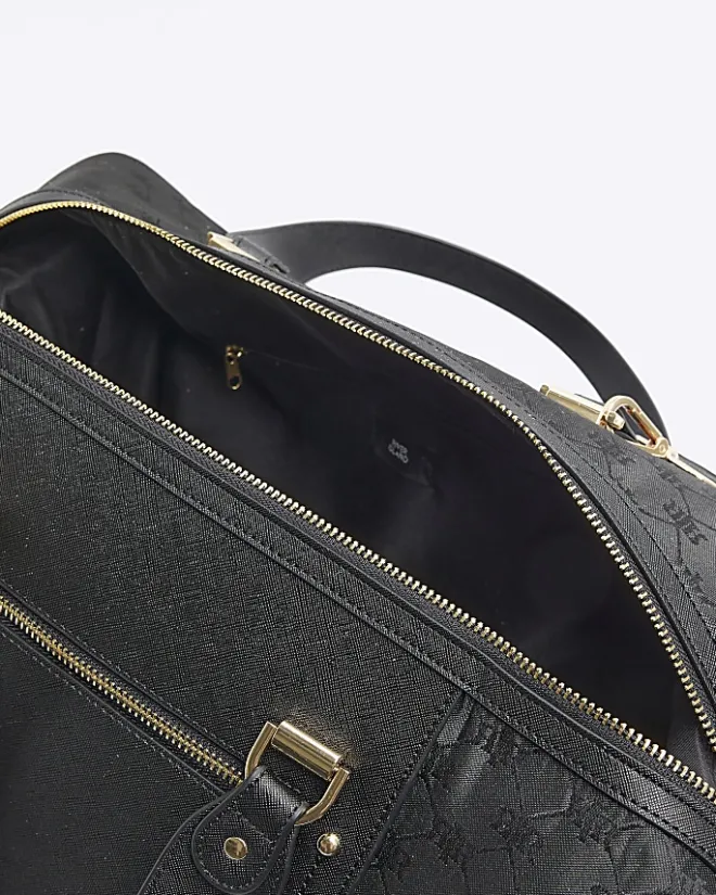 River Island jacquard RI monogram travel bag Black Best