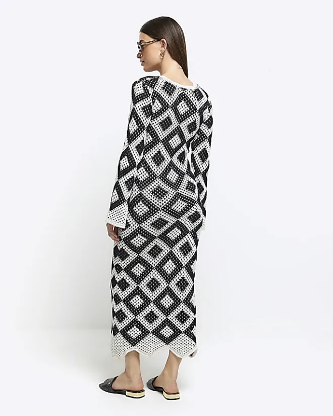 River Island knit bodycon maxi dress Black Sale