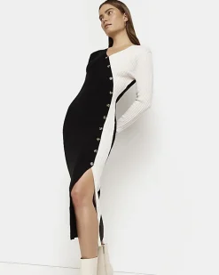 River Island knit bodycon midi dress Black Best