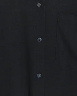 River Island linen blend long sleeve shirt Black Best