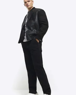 River Island loose fit carpenter jeans Black Discount