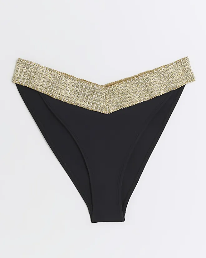 River Island low waist bikini bottoms Black Online