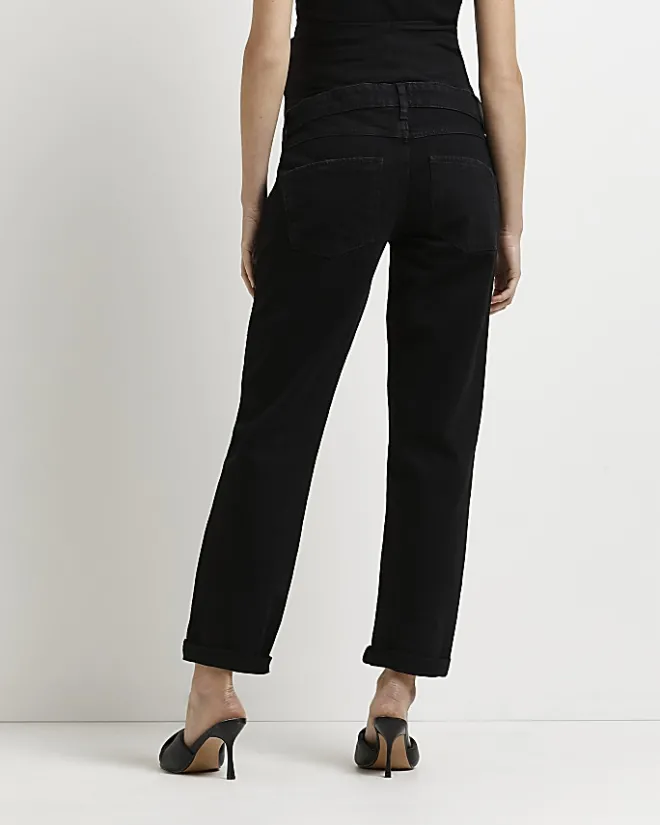 River Island mid rise maternity mom jeans Black Discount