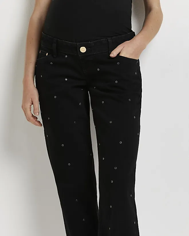 River Island mid rise maternity mom jeans Black Discount