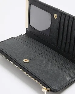 River Island monogram stripe purse Black New
