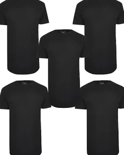 River Island multipack of 5 curve hem t-shirts Black Sale