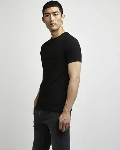 River Island muscle fit t-shirt Black Best