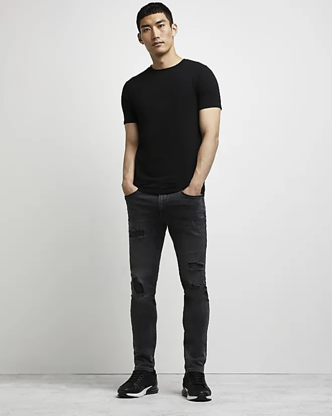 River Island muscle fit t-shirt Black Best