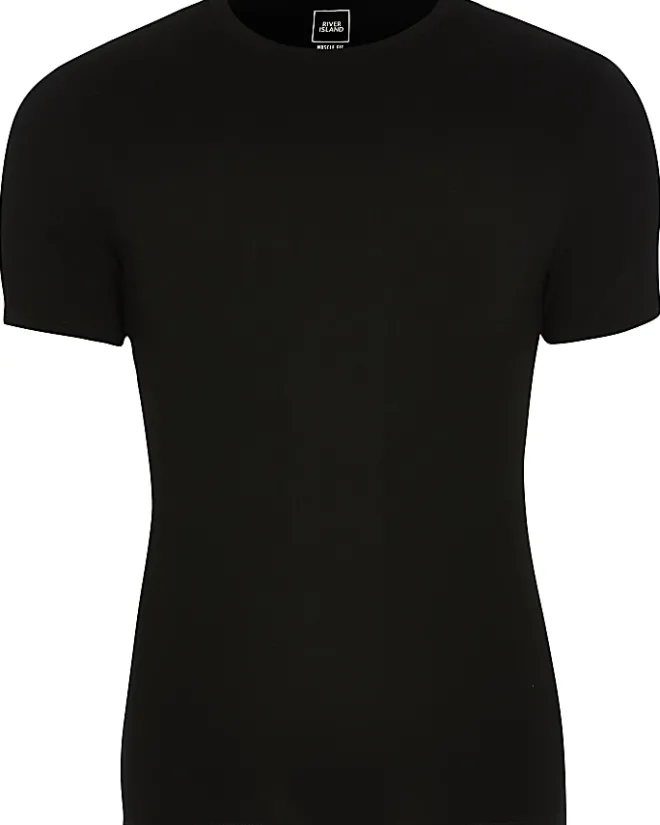 River Island muscle fit t-shirt Black Best